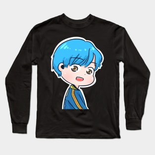 BTS V Taehyung blue Long Sleeve T-Shirt